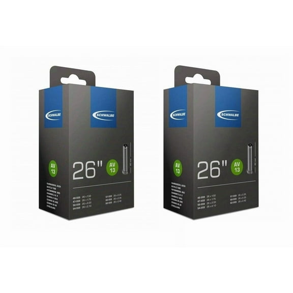 Schwalbe 2 x 26 Mountain Bike Inner Tubes 26x2.1 with Schrader/Car Valves,Black