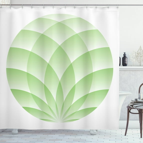 Ambesonne Peace Shower Curtain, Lotus Flowers, 69"Wx75"L, Pale Green and White