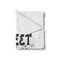 thumbnail image 2 of Saying Soft Flannel Fleece Throw Blanket, Retro Style Calligraphic Hand Drawn Lettering of Inspirational Phrase, Cozy Plush for Indoor and Outdoor Use, 50" x 60", Black and White, by Ambesonne, 2 of 5