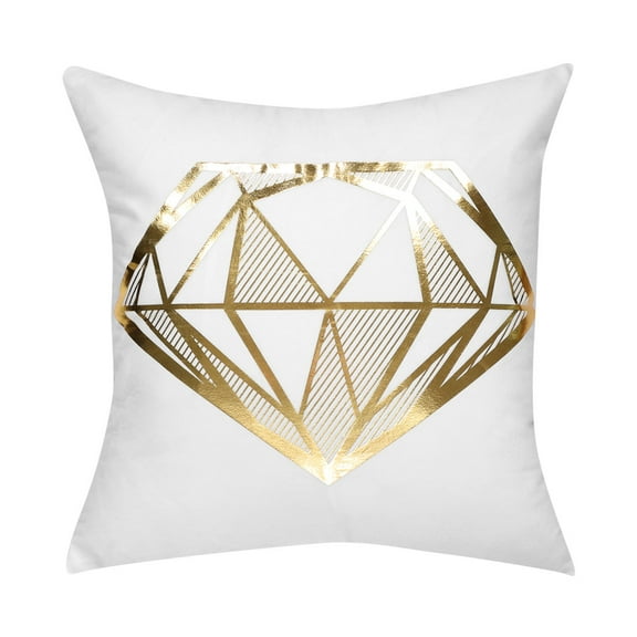 Unique Bargains Gold Foil Print Decorative Throw Pillow Cover 18" x 18" #11
