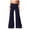 Navy, variant on felwors Women's High Waisted Fold Over Flowy Wide Leg Pants | Casual Lounge Yoga Palazzo Pants for Beach & Vacation (Navy, XXL)