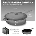 thumbnail image 6 of Bruntmor 5qt Grey Enameled Cast Iron Skillet With Lid & Handle, 6 of 7