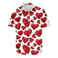 thumbnail image 5 of biudgviw Big and Tall Shirts for Men Valentine's Day Print Short Sleeve Tops Lapel Button Down Fashion Loose Graphic Tees S-5XL, 5 of 5