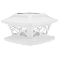 KONTONTY Solar Post Cap Light White Plastic Waterproof for Outdoor Decor Generous Design
