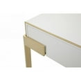 thumbnail image 3 of 1 Drawer Nightstand with Metal Frame Support, Gold and White, 3 of 4