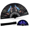 thumbnail image 1 of Ventilador de mano plegable SYNTECSO para rave, UV Glow y Drag Queen, 1 of 7