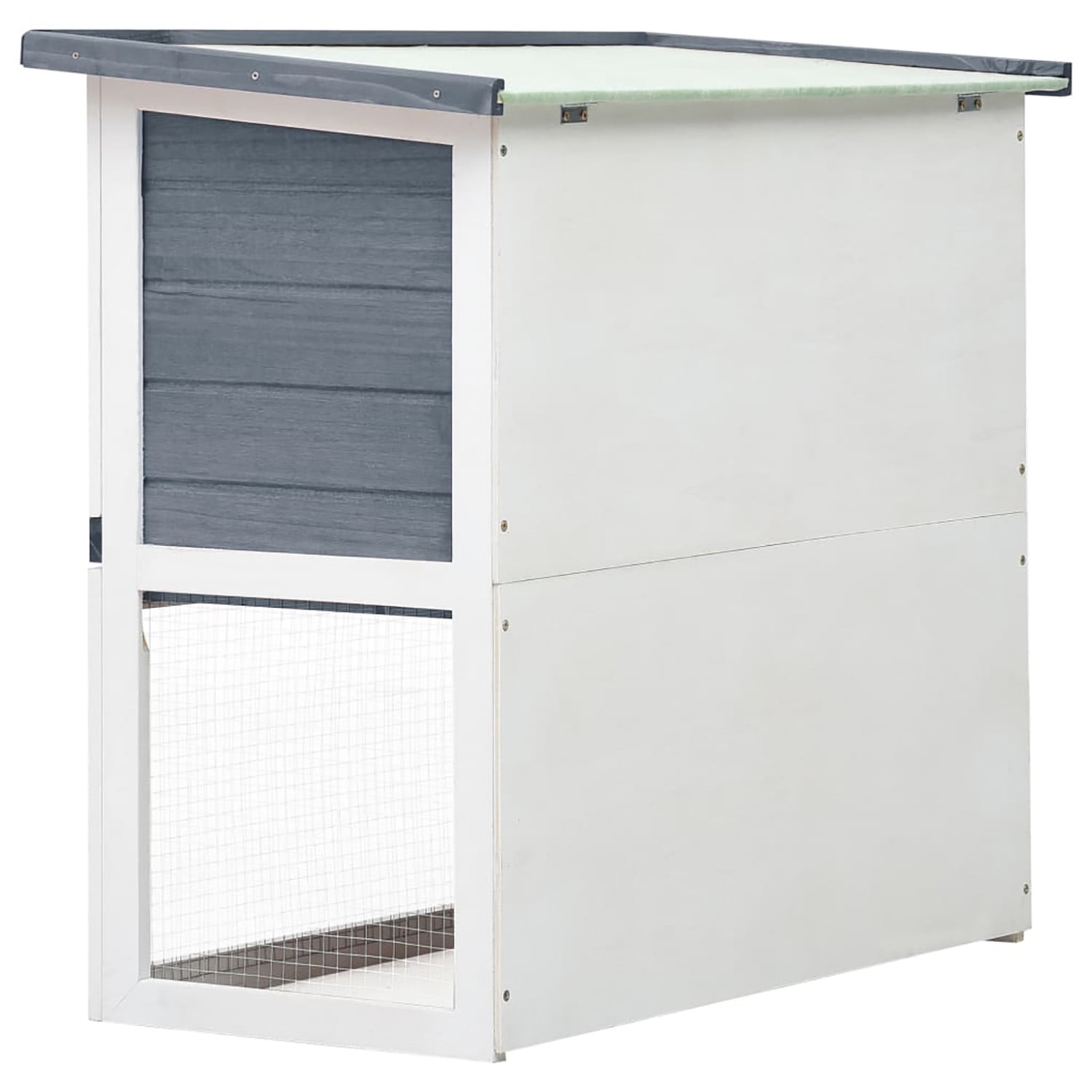 Pefilos 35" Wooden Two-Story Bunny Cage, Outdoor Rabbit Hutch with Run, 1 Door Small Animal House Pet Cage, Easy to Clean, Gray Pefilos 35" Wooden Two-Story Bunny Cage, Outdoor Rabbit Hutch with Run, 1 Door Small Animal House Pet Cage, Easy to Clean, Gray