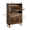 Walnut 957, variant on Shoe Storage Cabinet with 2 Flip Drawers, Freestanding Shoe Rack with Metal Handles for Entryway, Line Groove Design, 23.6W Brown Particle Board MDF Pine Wood