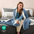 thumbnail image 6 of Bare Home Plush Sherpa Bed Blanket - Fluffy & Soft - Reversible - Lightweight - Throw/Travel, Coronet Blue, 6 of 10