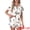 White, variant on DARING DIVA Women's Pajama Sets Short Sleeves Bow Button Up Tops and Shorts M White