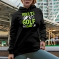 thumbnail image 2 of World's Best Golf Dad Quote with Balls, Father Golf Player, Golfing or Golfer Themed Merch Gift, Black Hooded Sweatshirt or Hoodie, Medium, 2 of 5