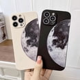 thumbnail image 4 of Compatible for iPhone 13 Pro Max 6.7 Inch Moon Case, The Cool Night Moon Pattern Design Case for Women Girls Men Soft TPU Shockproof Camera Protective Back Cover Case - Black, 4 of 6
