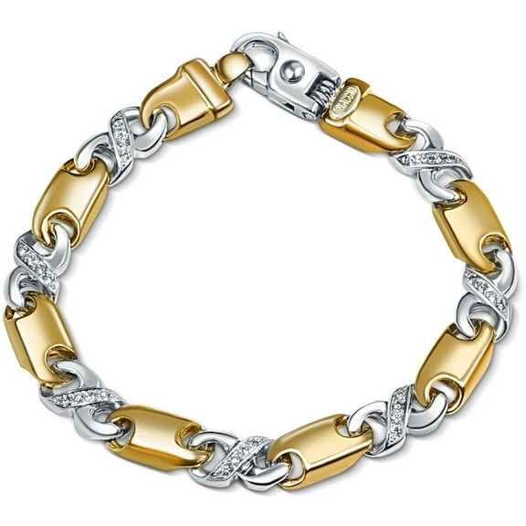 Pompeii Men's 14k Gold (63gram) or Platinum (118gram) 9.5mm Diamond Bracelet 8.5"