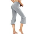 thumbnail image 5 of Qeaghou Womens Capris Leggings High Waist Flare Leggings Wide Leg Exercise Workout Crop Bootcut Yoga Capri Pants With Pockets S-3xl, 5 of 7