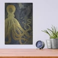thumbnail image 4 of Luxe Metal Art 'Octopus Ink Gold & Blue I' by Christine Zalewski, Metal Wall Art, 12"x16", 4 of 7