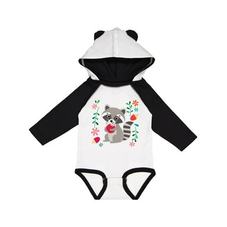 

Inktastic Woodland Raccoon Spring Flowers Gift Baby Girl Long Sleeve Bodysuit