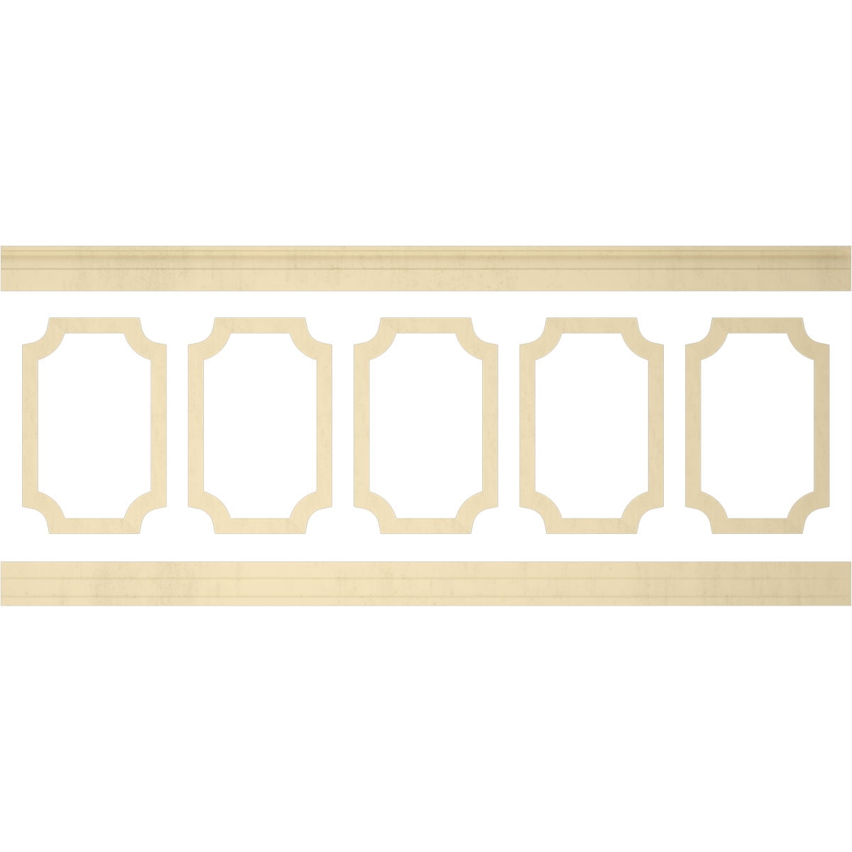 Ekena millwork 94 1/2"L (Adjustable 40"H to 44"H) Ashford Scalloped Panel Traditional Wainscot Paneling Kit