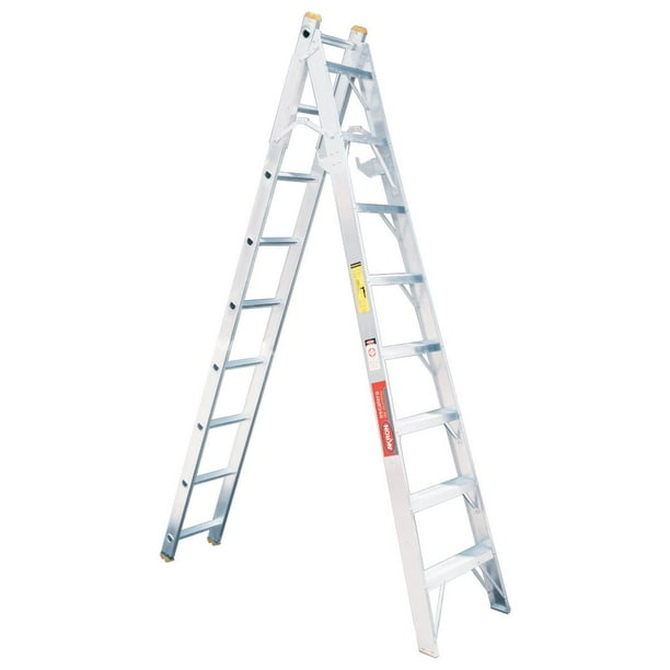 Escalera De Tijera Akron Herramientas Convertible Aluminio 17 Escalones Tipo II 175kg