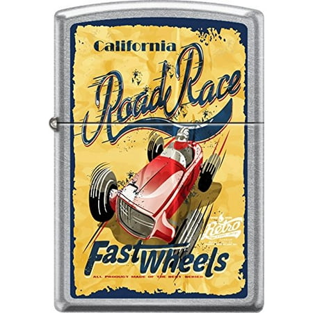 - Zippo Street Chrome California Road RaceFast Windproof Pocket Lighter