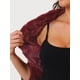 thumbnail image 5 of Chaqueta Bolero para Mujeres para Vestidos de Noche Boda Abierta Frontal Corto Esponjoso de Piel Sintética L Burdeos, 5 of 6