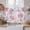 Pink, variant on Blue Watercolor Floral Tier Curtains 36 Inch Length, Spring Flower Abstract Art Cafe Short Curtains for Bathroom Over Sink, Small Kitchen Curtain Light Filtering Tiered Drapes 2 Panels 27.5"Wx36"L