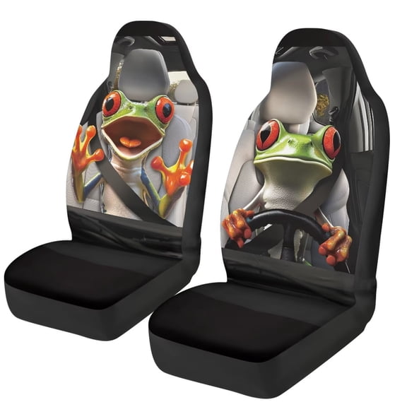 XYZCANDO Tree Frog Car Seat Covers Front Seats 2 Pack Car Seat Covers for Front Seats Removable Automotive Accessories Auto Interior Accessories for Most Cars,SUVs,Sedans