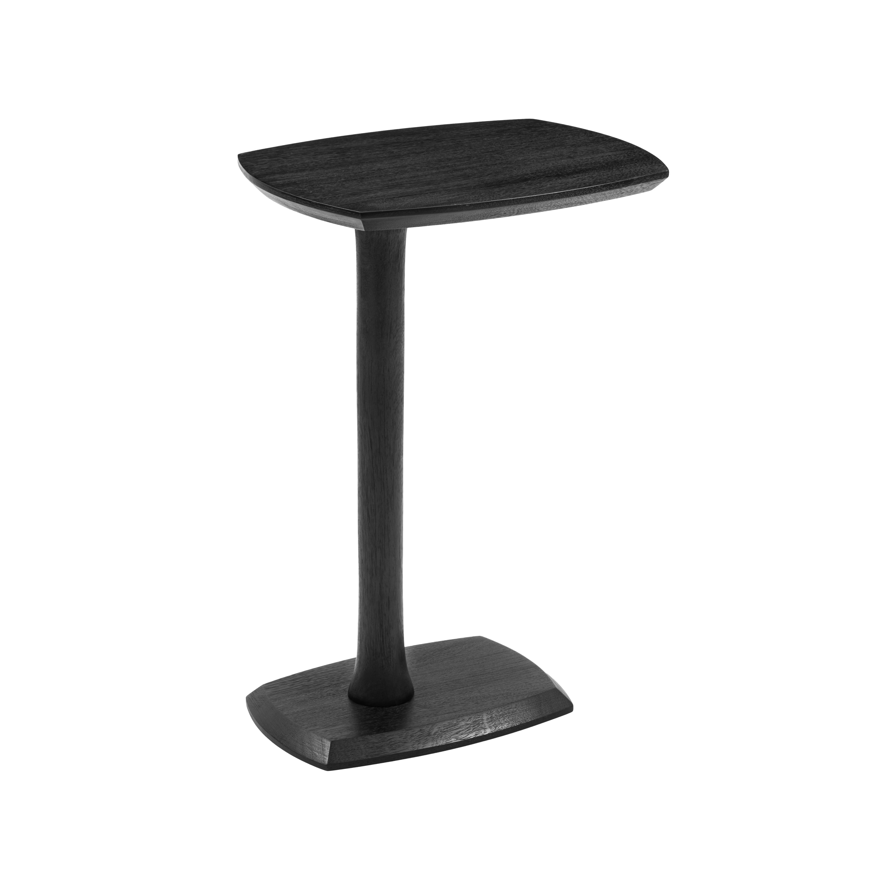 Stirling Solid Mango Wood C Shape End Table 25 Inch Black