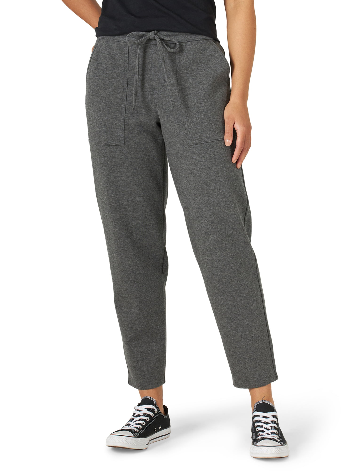Lee Women's Relaxed Fit Tapered Ankle Crop Sweatpants - Walmart.com
