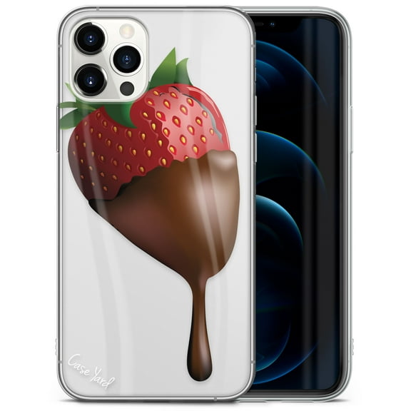 TPU Clear Case for iPhone 13Pro Max with Strawberry Chocolate design phone cover