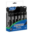 thumbnail image 1 of BAZIC Black Color Chisel Tip Desk Style Permanent Markers (12/Box), 1 of 1