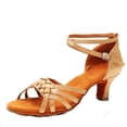 thumbnail image 4 of Zapatos de baile latino a la moda para mujer, zapatos de baile de salón de satén Multicolor, anchos y finos, con parte inferior de piel de 5/7cm, 4 of 5