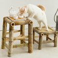 thumbnail image 1 of Raindrops Home Retro Bamboo Stool Light Brown Traditional Weaving Stool for Sitting and Decoration, 1 of 6