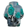 thumbnail image 5 of Romantic Rose Turquoise And Grey Oversized Hoodies For Men Teen Pullover With Pocket Mens Pullover Hoodie Sweatshirt S-5XL, 5 of 6