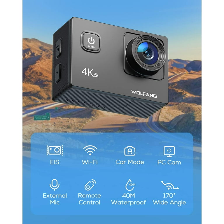 Action Camera Full HD 1080P WiFi, LCD 170 Degree Angle Sports