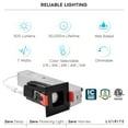 thumbnail image 2 of Luxrite 1 inch Square LED Recessed Lighting with J-Box 7W 5 Color Option 2700K-5000K 500 Lumens Wet Rated - Black 4-Pack, 2 of 7