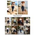 thumbnail image 7 of FlorCurve Plus Size Capri Leggings for WomenTummy Control Yoga Pants Stretch Workout Leggings, Navy Blue 2XL, 7 of 7