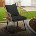 thumbnail image 5 of Dextrus 5 Piece Wicker Outdoor Patio Bar Set with Footrest, Black, 5 of 6
