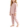 thumbnail image 5 of LvhaoGJOB Little Kids Boys Sweatshirt and Pants Outfit Set, Pink - sherpa fleece cuffs, cream sherpa lining, 5 of 7