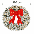 thumbnail image 2 of Artificial Christmas Wreath with Bow, Pre-Lit Winter Wreath with LED Light, Indoor Outdoor Holiday Xmas Decorations, 2 of 7