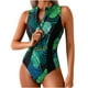 thumbnail image 1 of Traje de Baño de Impresión de las Mujeres, Nueva Pieza sin Espalda con Detalle de Cremallera para la Playa Y la Piscina, Moda Casual Conjunto de Trajes de Baño de Verano, 1 of 5