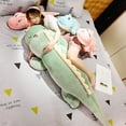 thumbnail image 4 of Nuevo dinosaurio de peluche de gran tamaño largo y encantador, muñeco de peluche de dinosaurio de dibujos animados suave, almohada para novio, regalo de cumpleaños para niñas y niños, 4 of 5