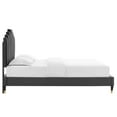 thumbnail image 4 of Modway Elise Queen Performance Velvet Platform Bed in Charcoal, 4 of 10