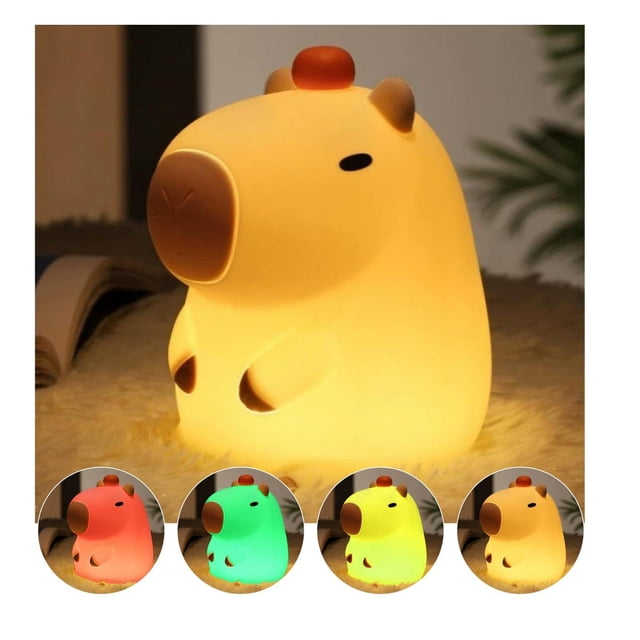Lámpara Nocturna Capybara Multicolor Táctil Regulable para Niños