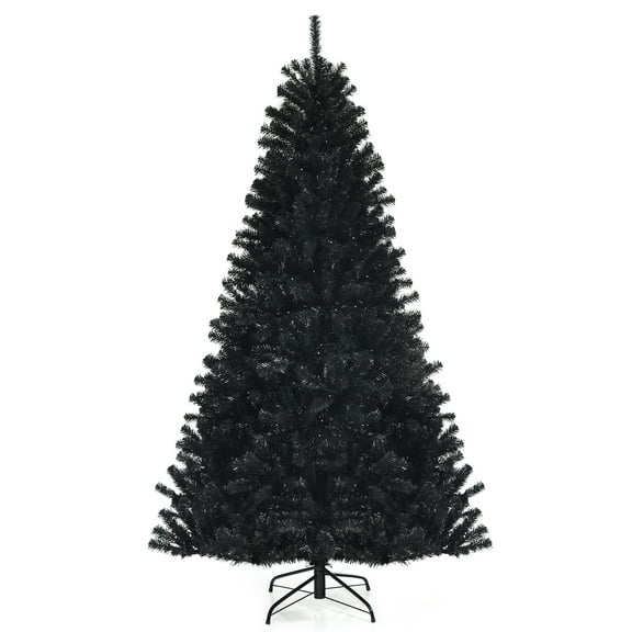 Topbuy 7 Ft Artificial Tree, Black Halloween Tree w/ 500 Purple LED Lights