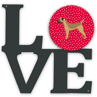 Border Terrier Love Metal Wall Artwork LOVE