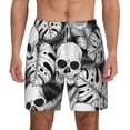 thumbnail image 2 of Goofa Skull and palm leaves Printed Men's Swim Trunks Board Shorts Quick Dry Mens Swimming Trunks with Compression Liner,Breathable Fit Hawaii Beach Shorts-X-Large, 2 of 9