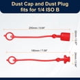 thumbnail image 2 of Uxcell 4 Set 1/4 ISO-B Hydraulic Hose Male Dust Cap & Female Plug Cover, Red, 2 of 7
