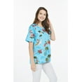 thumbnail image 4 of Hawaiian Print Cotton 2 Pockets Scrub Top in Christmas Santa in Hawaii Red, 4 of 4