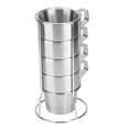 thumbnail image 1 of LHCER 4Pcs Stainless Steel Stackable Durable Coffee Cup Mug With Holders For Home Coffee Shop Use, 1 of 8