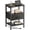 Black, variant on Nightstand with Charging Station, Adjustable Fabric Drawer, 3-Tier Bed Side Table, Night Stand for Bedroom, Storage End Table, Rustic Brown
